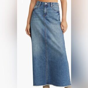 Blue Denim Maxi Skirt